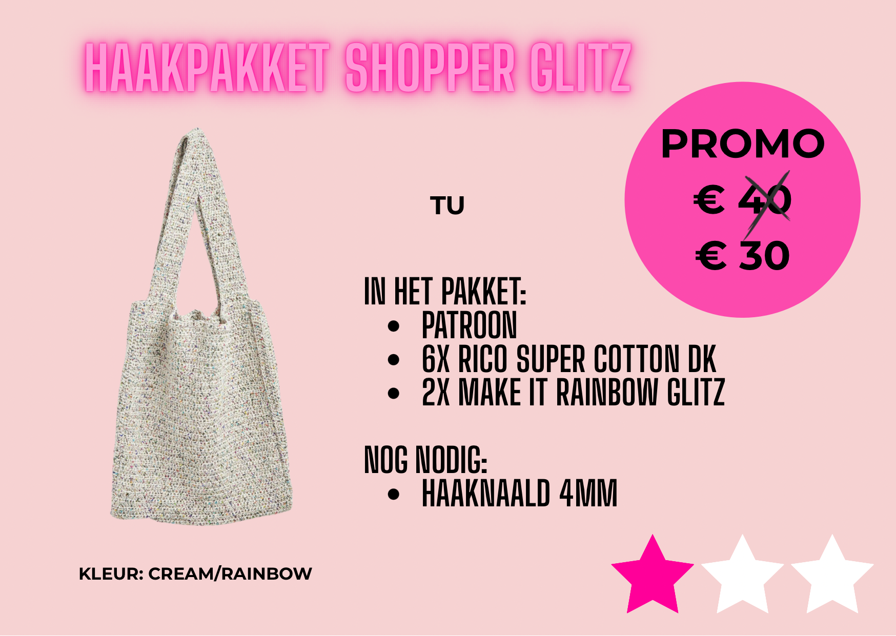 Haakpakket Shopper Glitz