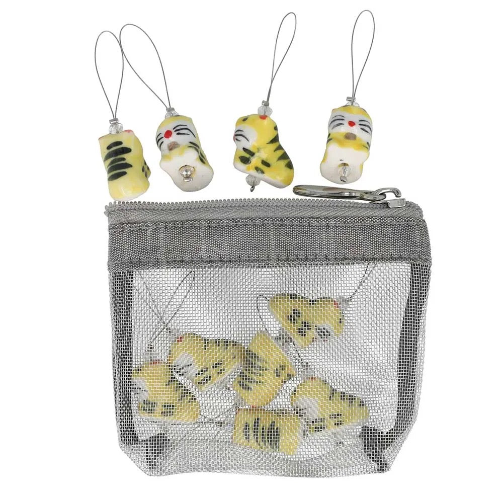 KnitPro - Zooni 10 Stekenmarkeerders in mesh pouch - Tiger