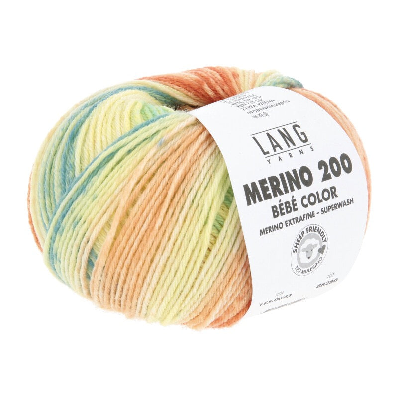 Lang Yarns - Merino 200 Color - yellow/melon/turquoise - 155.0603