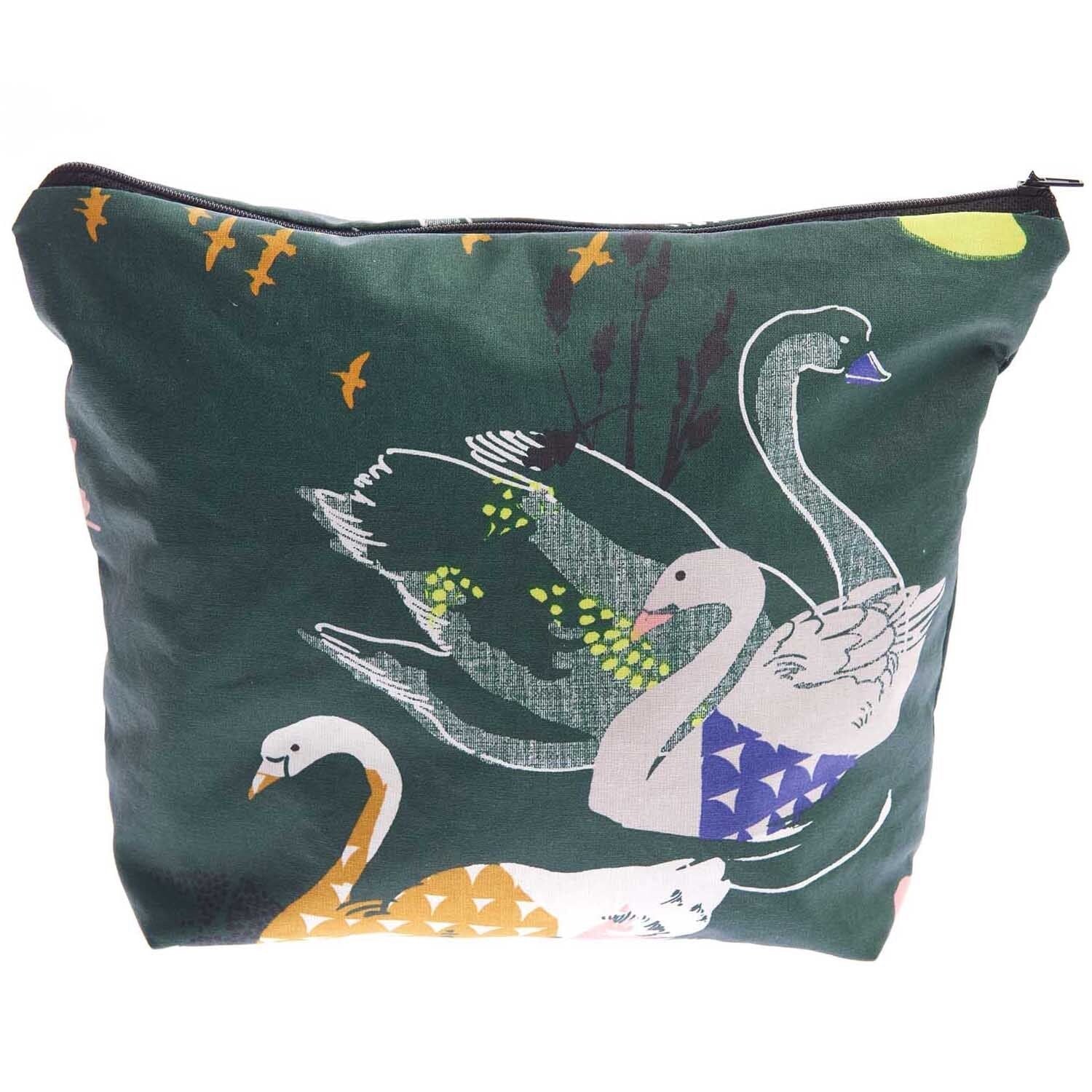 Projecttasje - Okina Hana swan - grafische print - 28x21x9 cm