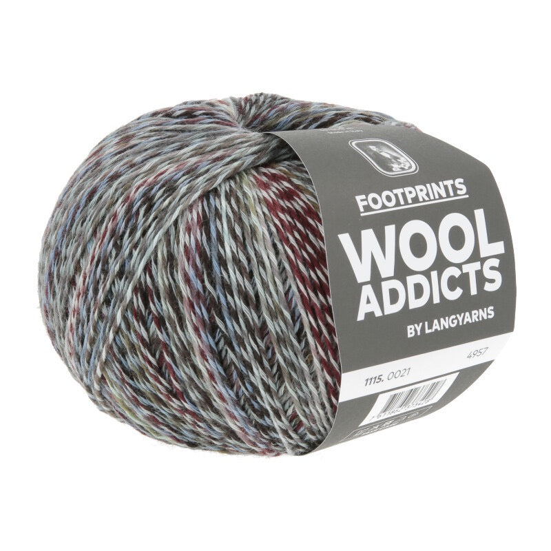 WoolAddicts - FOOTPRINTS - bordeaux/grey/lavender - 1115.0021