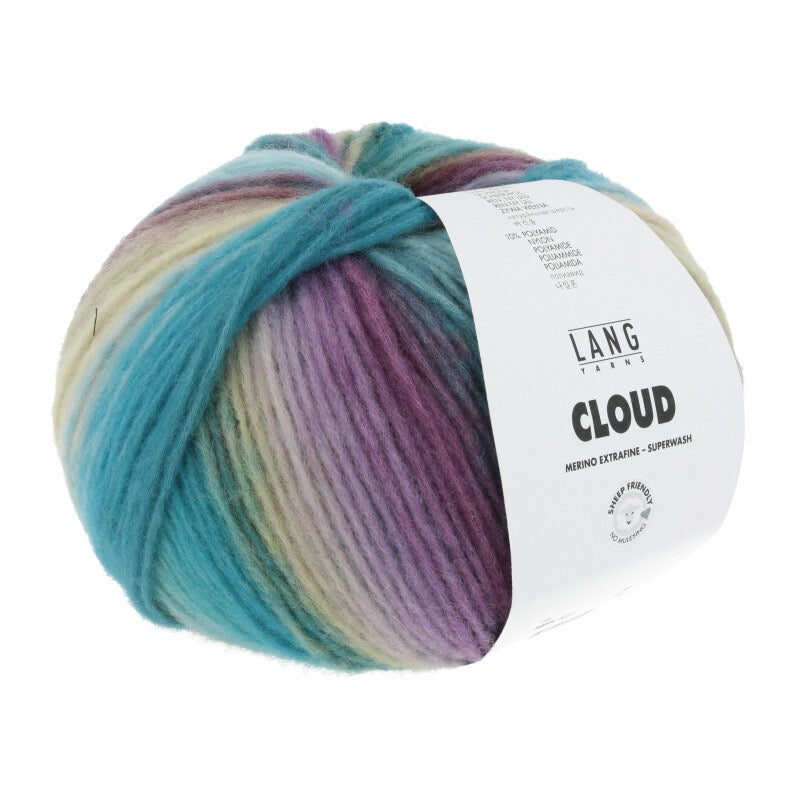 Lang Yarns - CLOUD - petrol/turquoise/purple/light green - 1077.0019