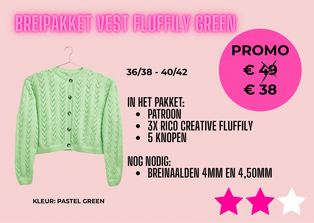 Breipakket Vest Fluffily Green 36/38 - 40/42