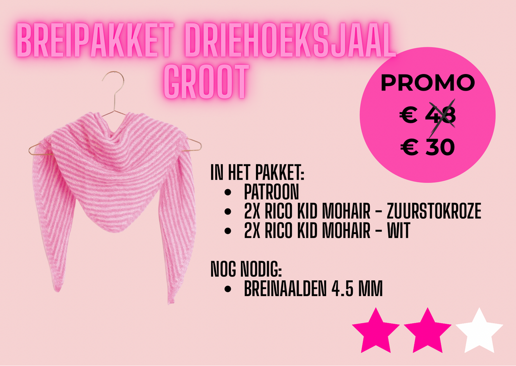 Breipakket Driehoeksjaal Mohair Groot
