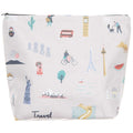 Projecttasje - Travel the world - 28x21x9 cm - lila