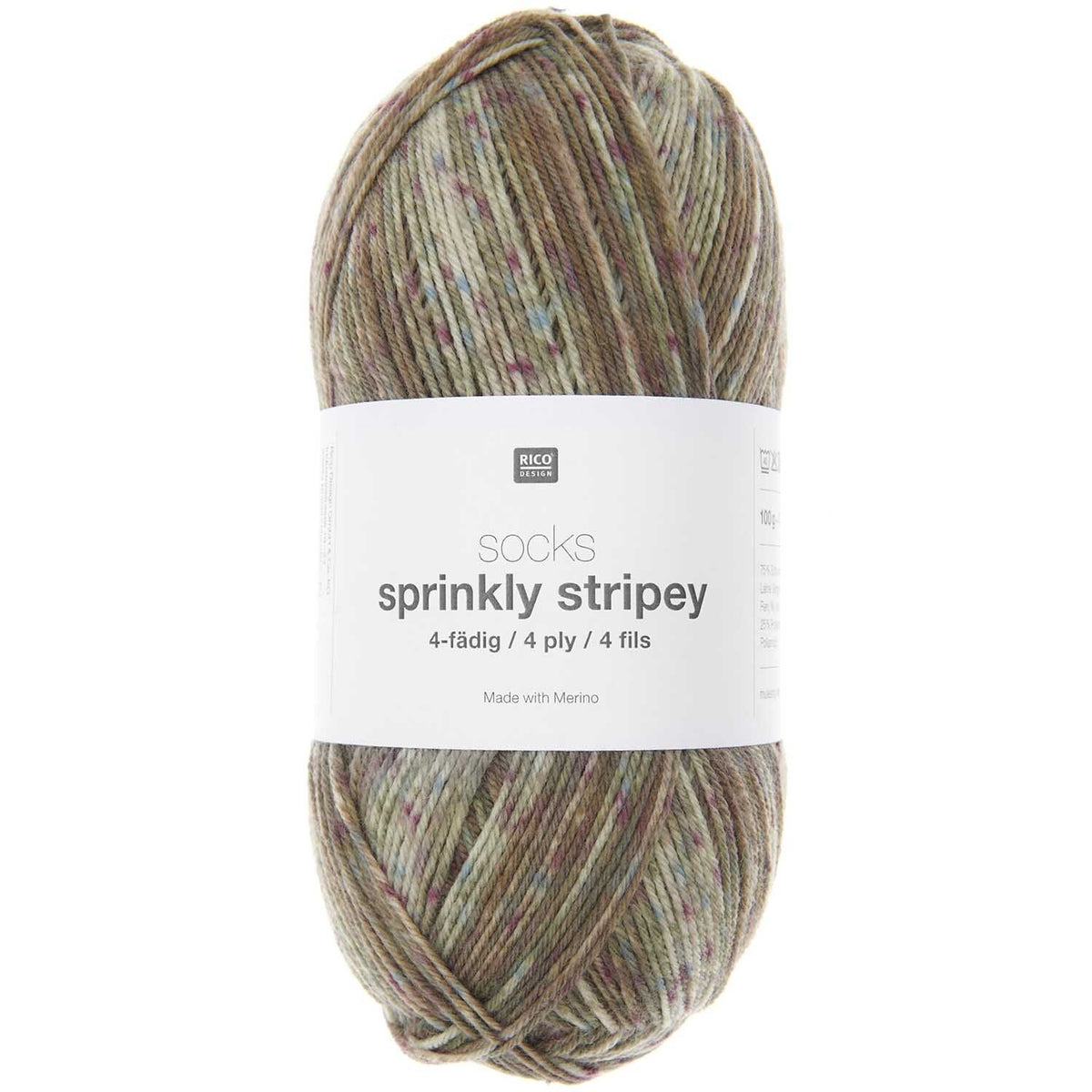 Rico - Socks Sprinkly Stripey 6-ply - forest