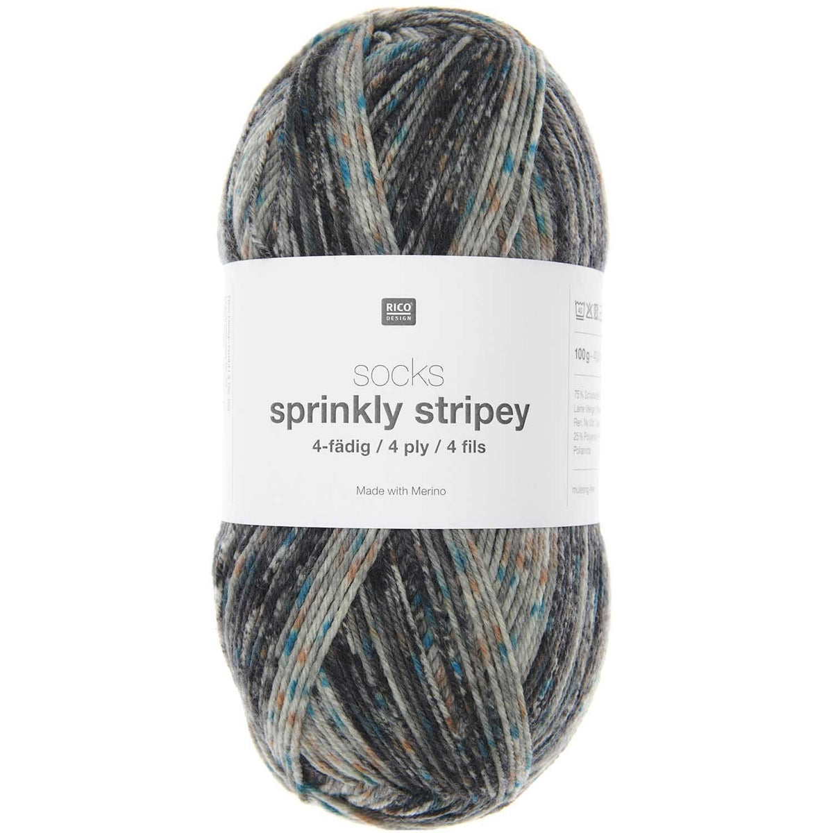 Rico - Socks Sprinkly Stripey 6-ply - clouds