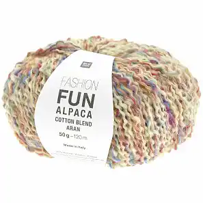 Fashion Fun Alpaca Cotton Blend aran - multicolor white